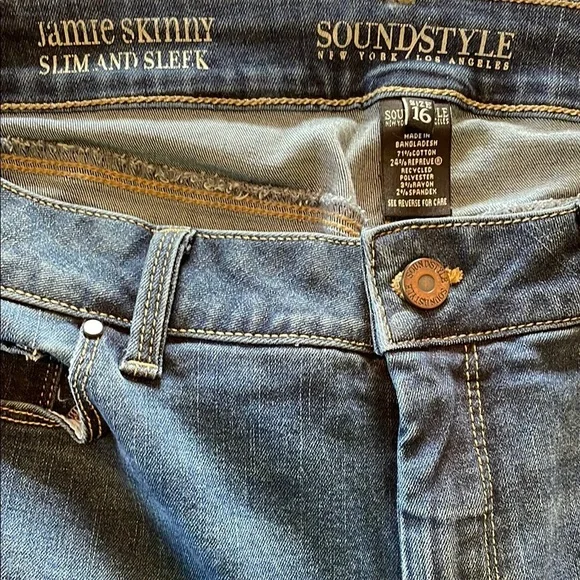 Women's 16 Sound Style Jamie Skinny Jeans cotton spandex stretch tapered leg - Picture 2 of 11